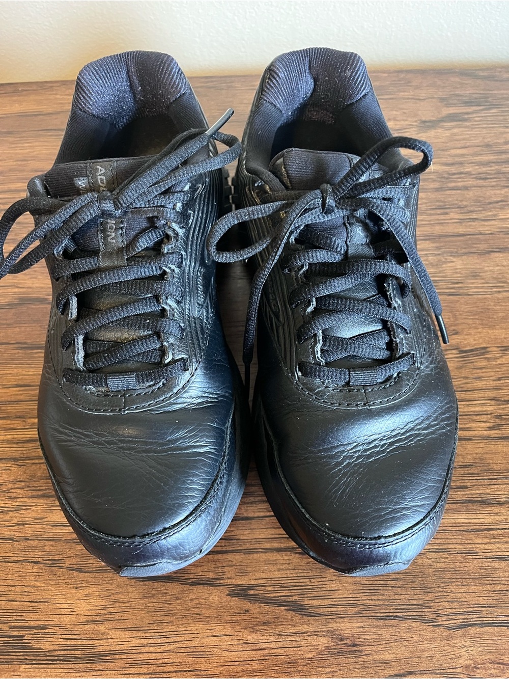 Women’s Brooks Addiction Walker 2 Slip Resistant Black Leather Sneaker - Picture 8 of 13
